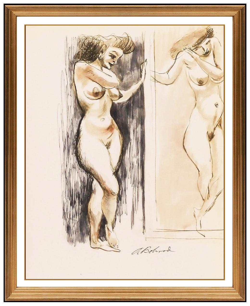 Artist: Aaron Bohrod
Title: Splendor Original
Medium: Original Watercolor Painting
Size: 10.5 x 8.5"
Frame: 18 x 16"
Published on page 134 of "Aaron Bohrod: Figure Sketches"