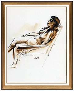 Aaron Bohrod Original Painting Signed Nude Female Portrait Illustration Artwork