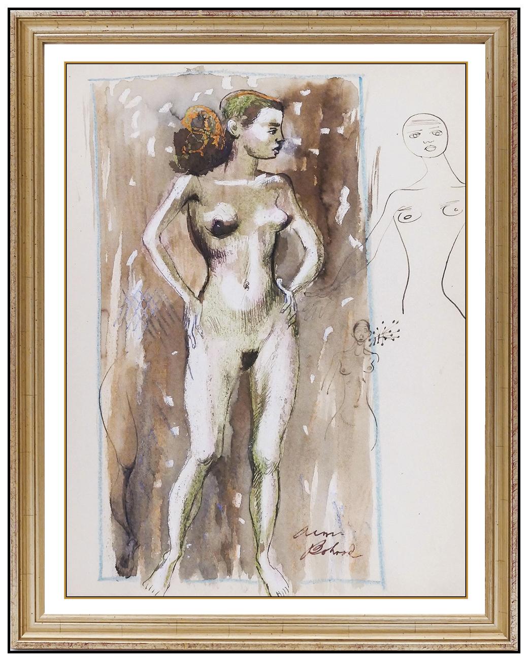 Artist: Aaron Bohrod
Title: Inspiring Original
Medium: Original Ink and Watercolor Painting
Size: 11 x 8.5"
Frame: 18.5 x 18.5"
Published on page 196 of "Aaron Bohrod: Figure Sketches"