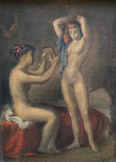 «Bañistas» - Óleo original de Aaron Bohrod, 1948