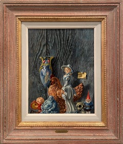 "Gallimaufry" Aaron Bohrod, Realism, Surrealism, Charlie Brown, Buddha, Gnome