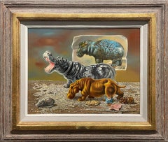 "Hippopotami" Aaron Bohrod, Pun Humor, African Safari, Realism Still Life