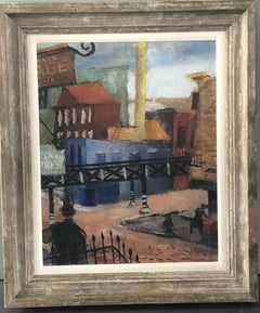 "Industrial Cityscape, Chicago" WPA Modernism Mid-Century Cityscape 20th Century