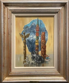 "Objets d'Arctic" Aaron Bohrod, Inuit, Polar Bear, Penguin, Winter Still Life