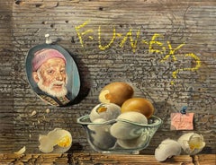 Retro "The Egg and I" Aaron Bohrod, Pun Humor, Yiddish Joke, Realism