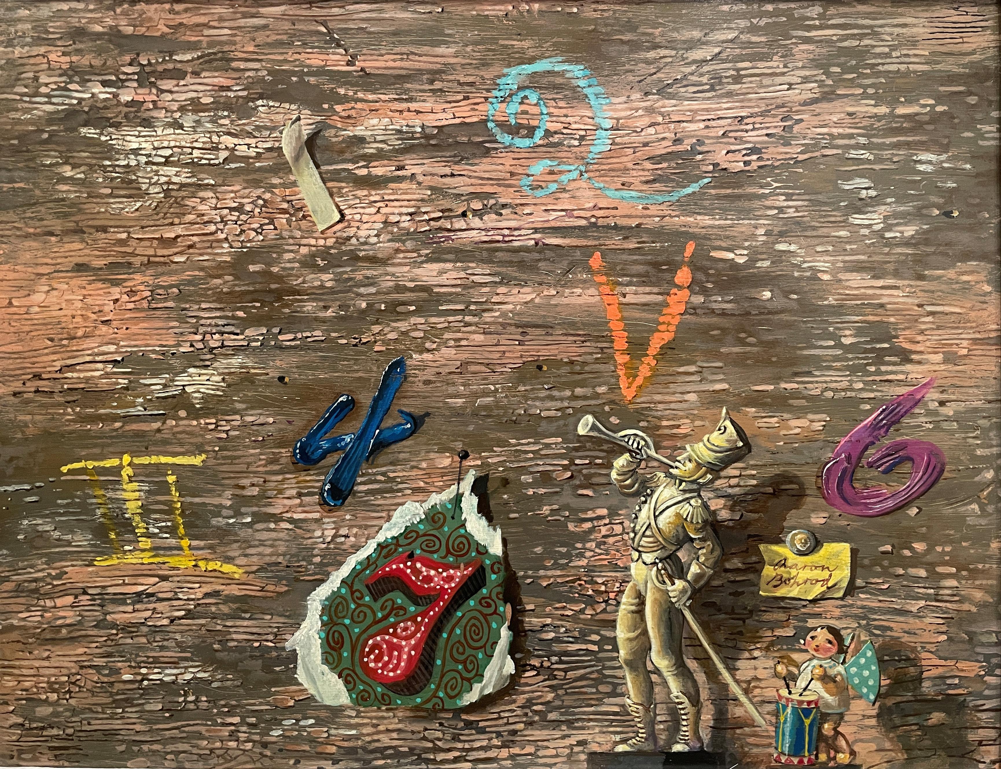Aaron Bohrod
Die glorreichen Sieben, 1990
Signiert unten rechts
Öl auf Gesso-Tafel
11 x 14 Zoll

Aaron Bohrods Arbeit ist nicht auf einen Stil oder ein Medium beschränkt. Zunächst als regionalistischer Maler amerikanischer Szenen, insbesondere aus