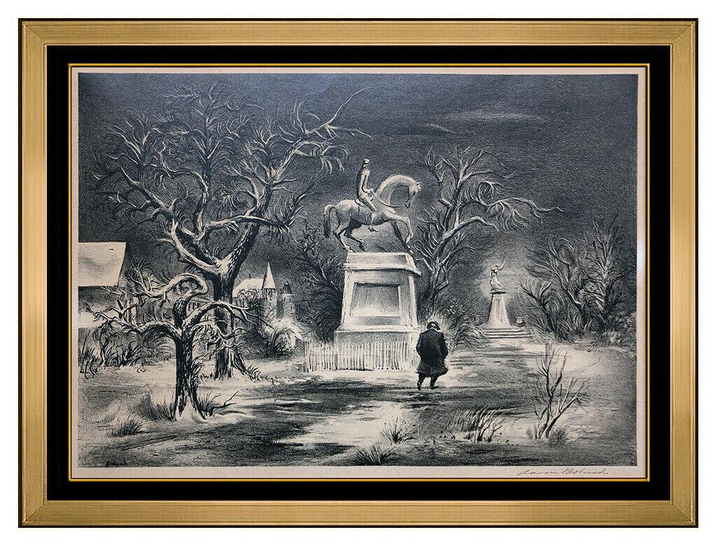 Aaron Bohrod Authentic Hand Signed Lithograph, Professionally custom framed and listed with the Submit Best Offer option

Accepting Offers Now:  Up for sale here we have an Extremely Rare Lithograph by Aaron Bohrod titled, "City Park, Winter" that