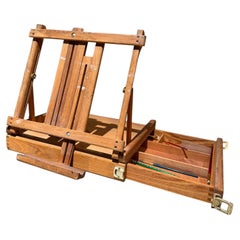 Aaron Brothers Wooden Table Top Art Easel Stand Portable Travel Sketch Box