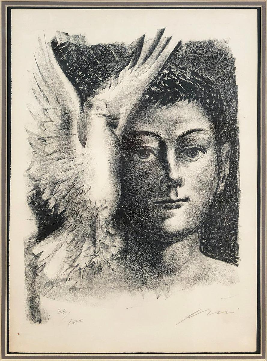 1985 Aaron Esler 'Young Man with Dove Portrait' For Sale 3