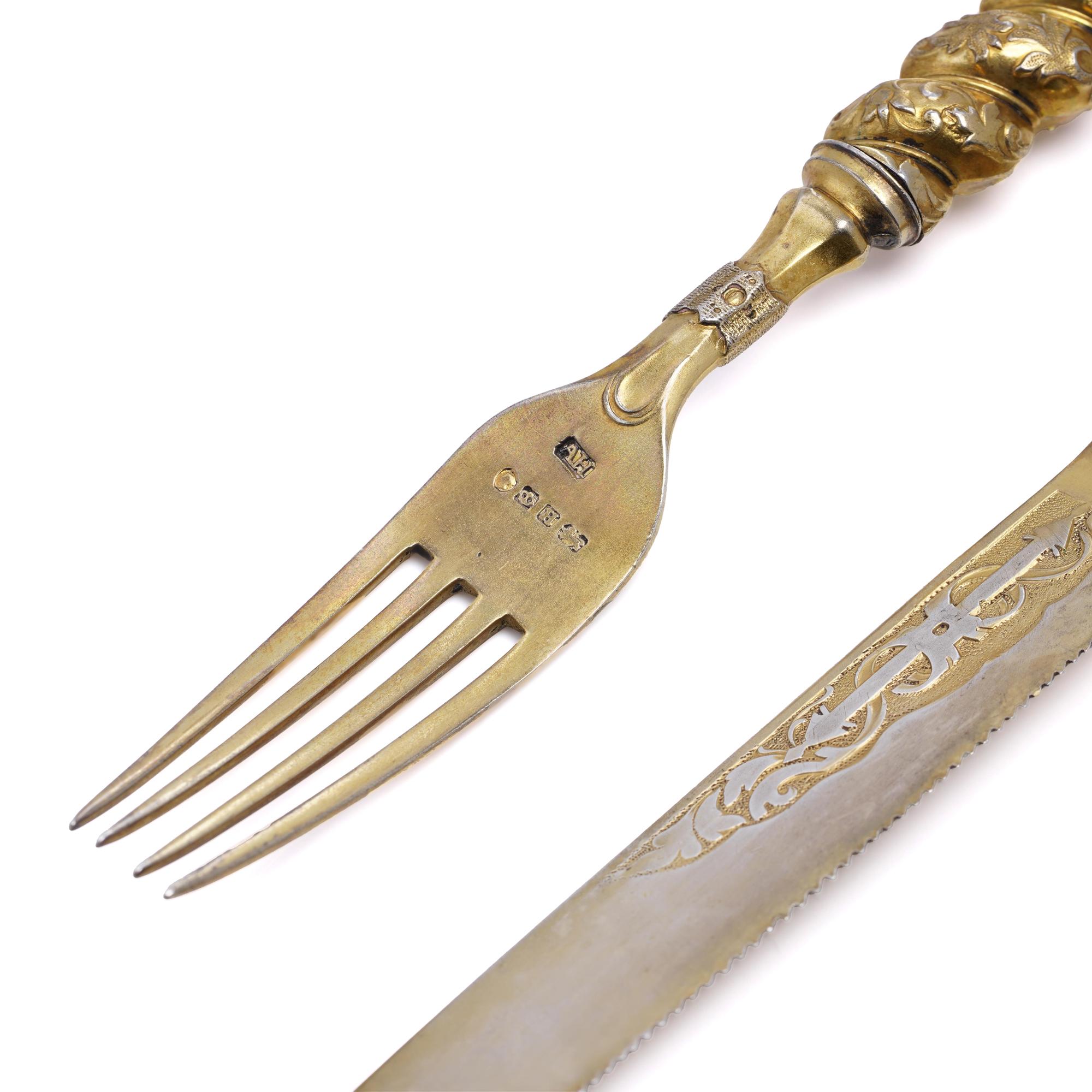 Britannico Set di posate d'argento e dorate Aaron Hatfield & Sons in vendita