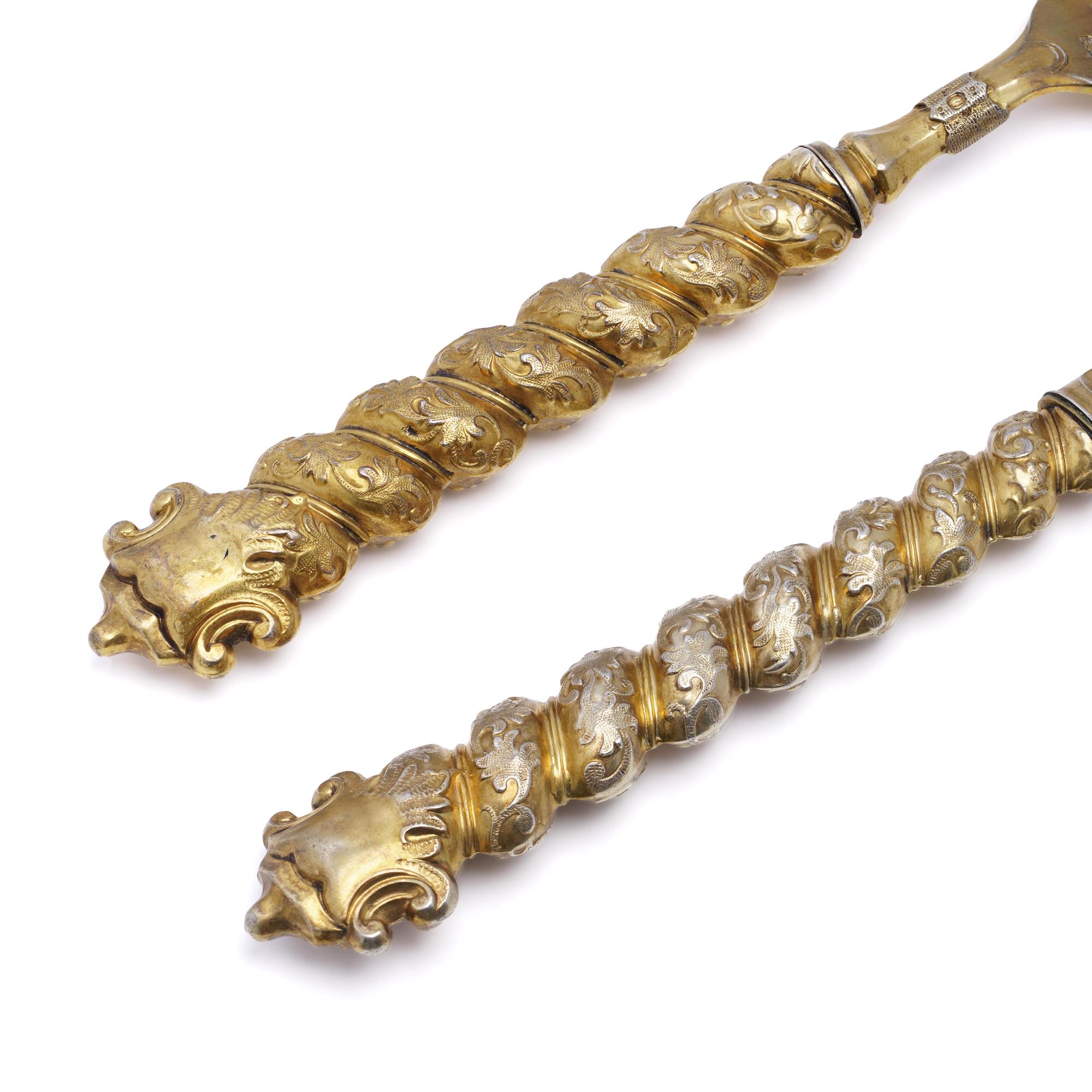 Argento Set di posate d'argento e dorate Aaron Hatfield & Sons in vendita