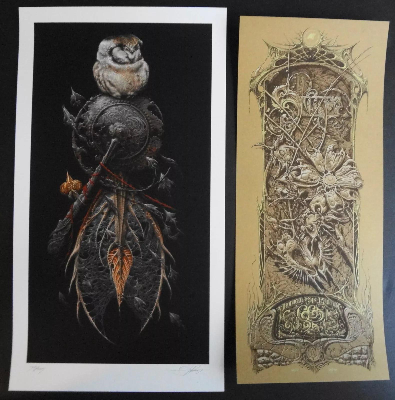 Aaron Horkey Animal Print - The Snare Giclee Print with varnish layer