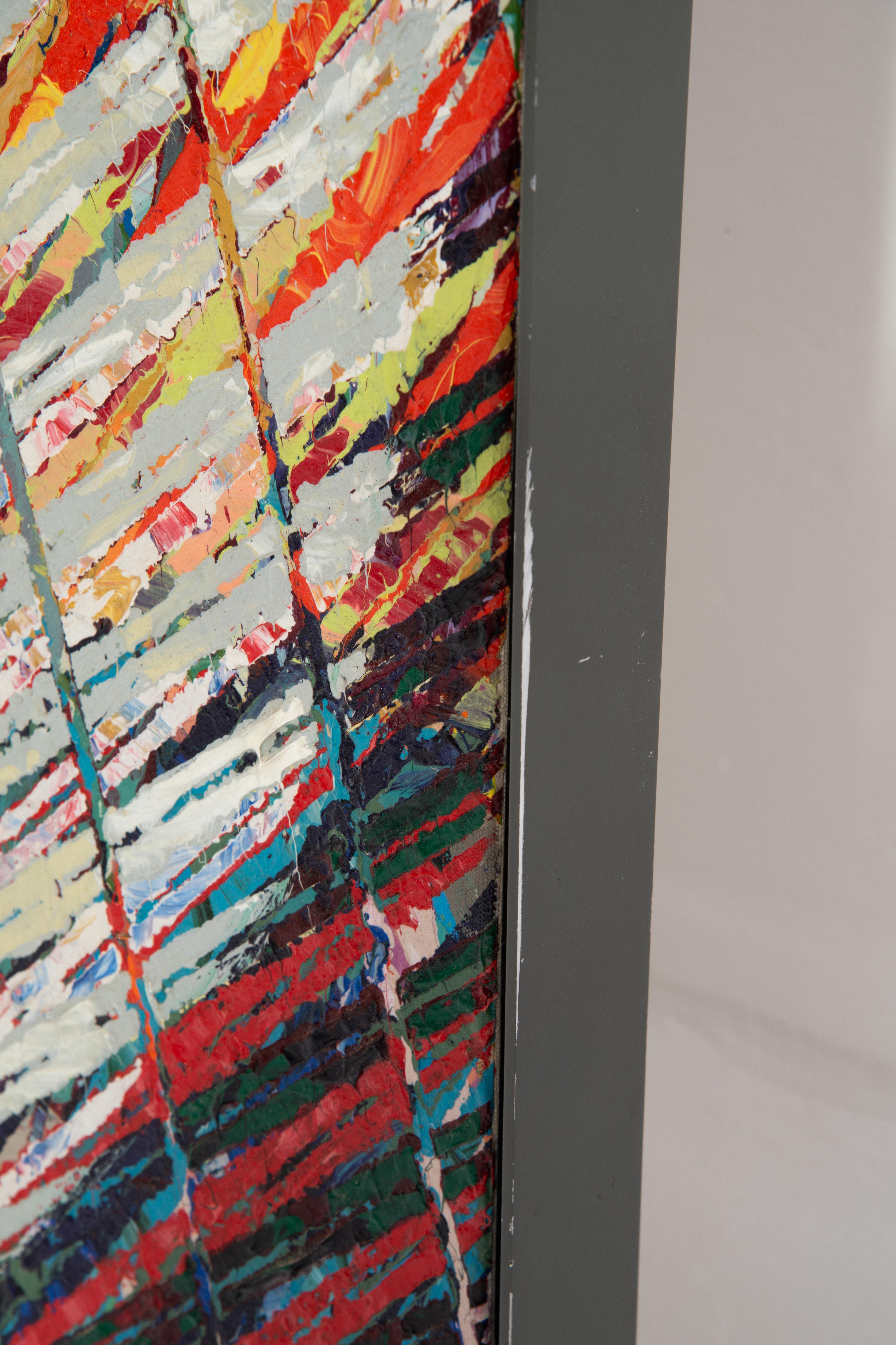 Aaron Karp Circa 1983 Contemporary Abstraction Painting 
