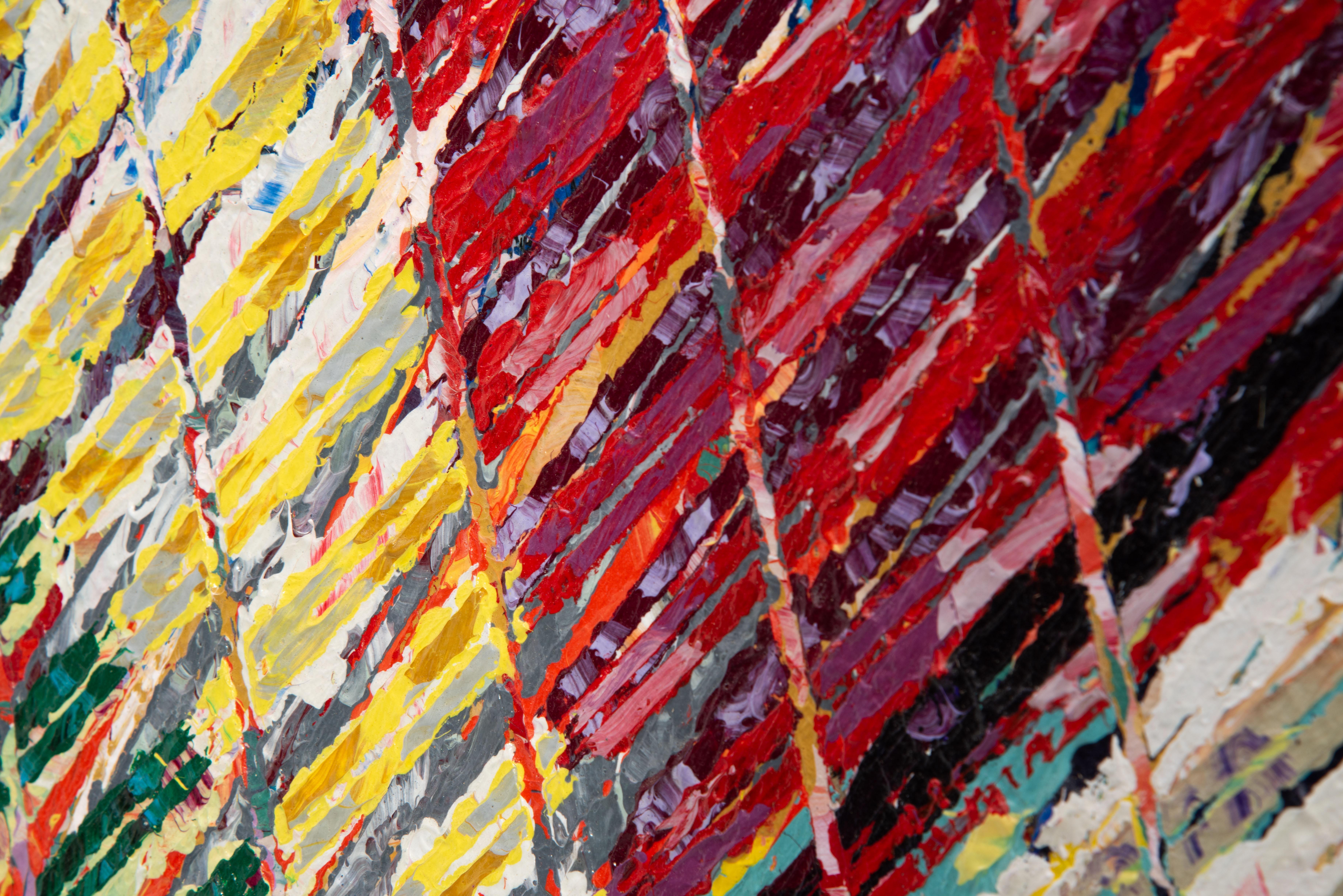 Aaron Karp Circa 1983 Contemporary Abstraction Painting 