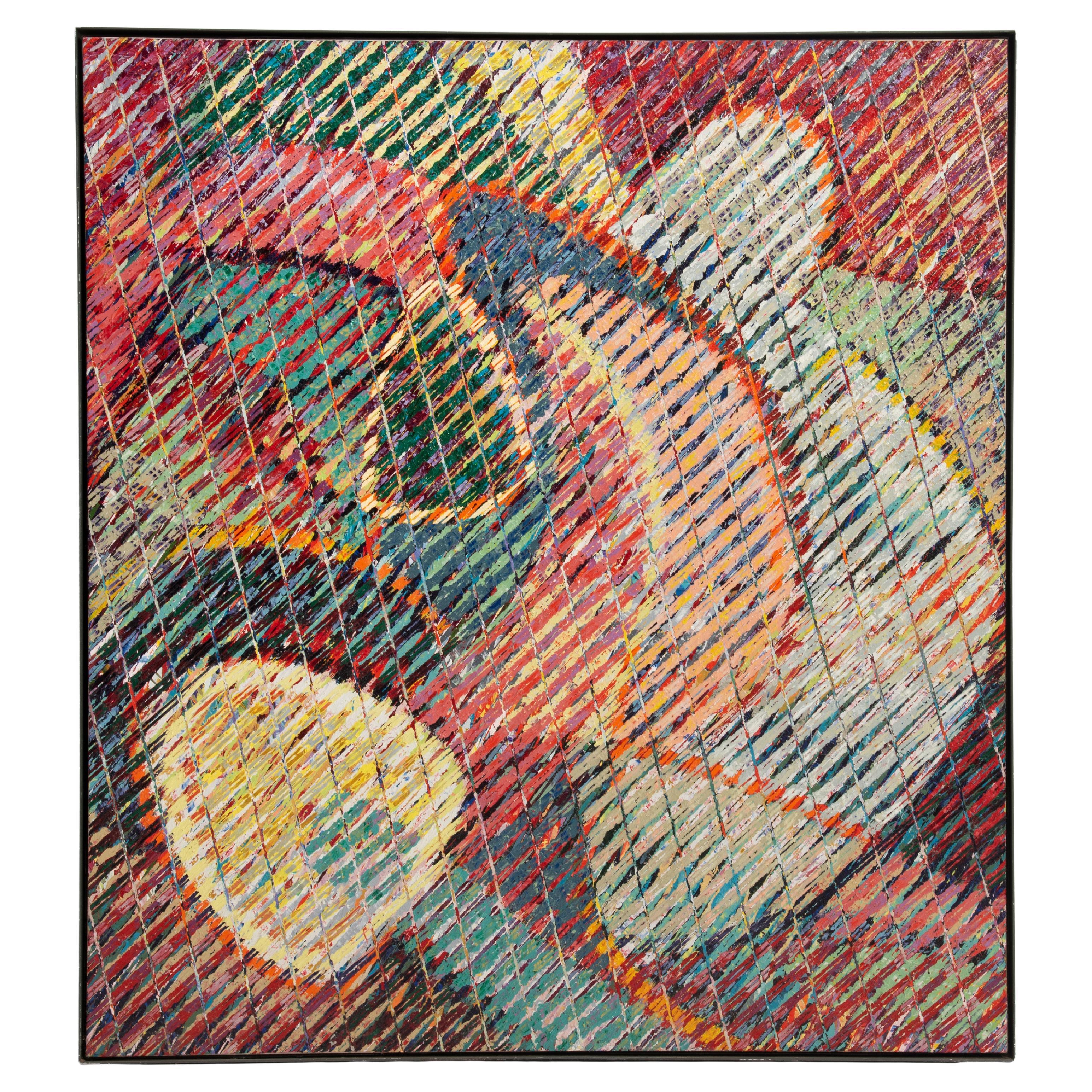 Aaron Karp Circa 1983 Pintura Abstracción Contemporánea "Karp" Influencia Temprana