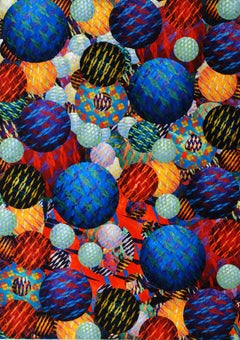 48 x 34 pollici Pittura acrilica astratta su tela, superficie strutturata - Aaron Karp