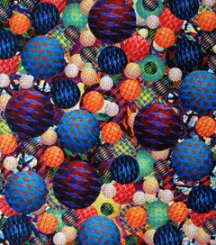 Quadro acrilico astratto dai colori vivaci, 54 x 48 pollici, Flash Spectrum di A Karp