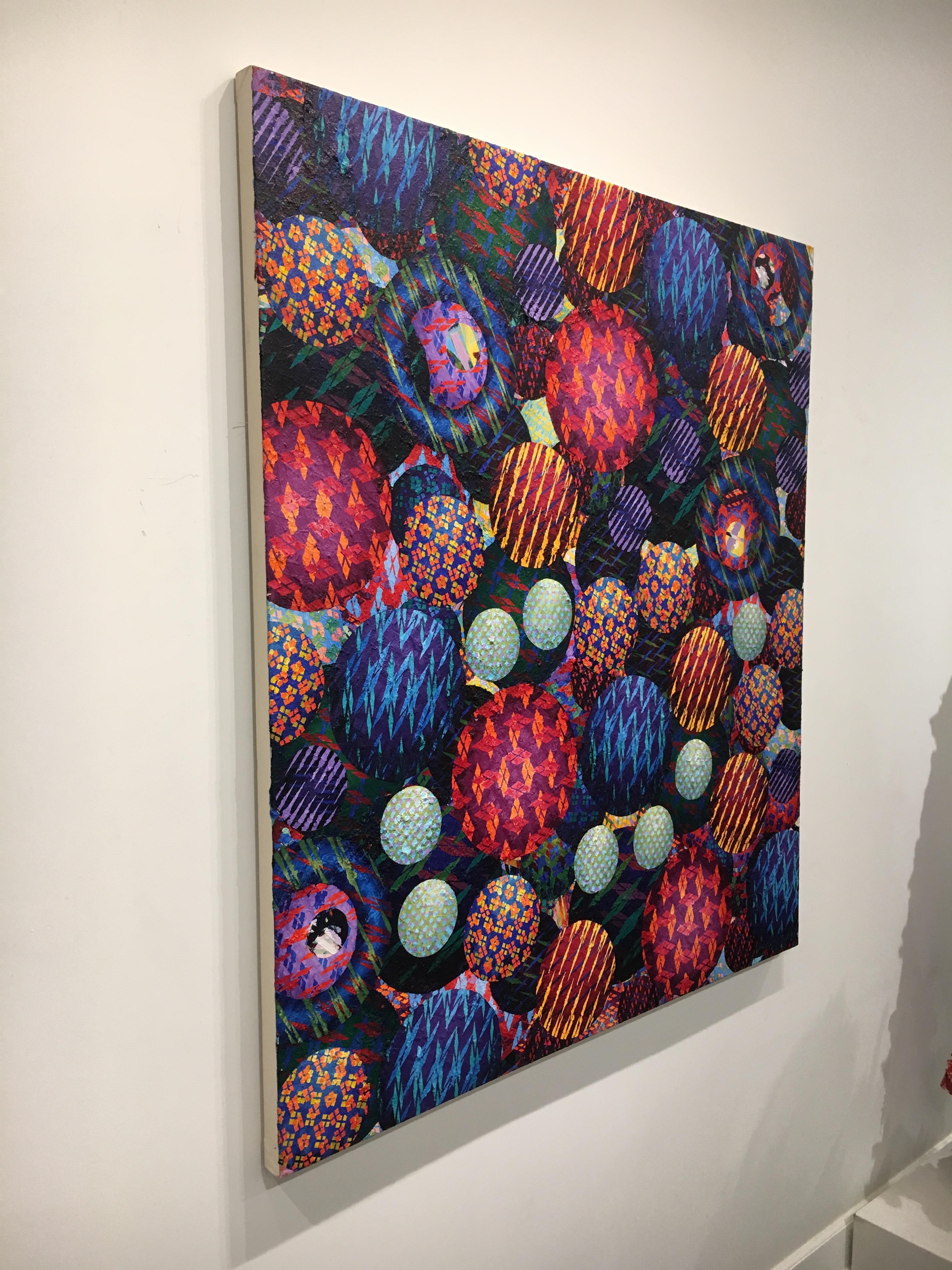 Night Jewels, Aaron Karp, 2015, Geometric Abstract Painting, Acrylic on Canvas For Sale 1