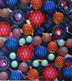 „Night Jewels“, Geometrisches abstraktes Gemälde, Acrylfarbe auf Leinwand