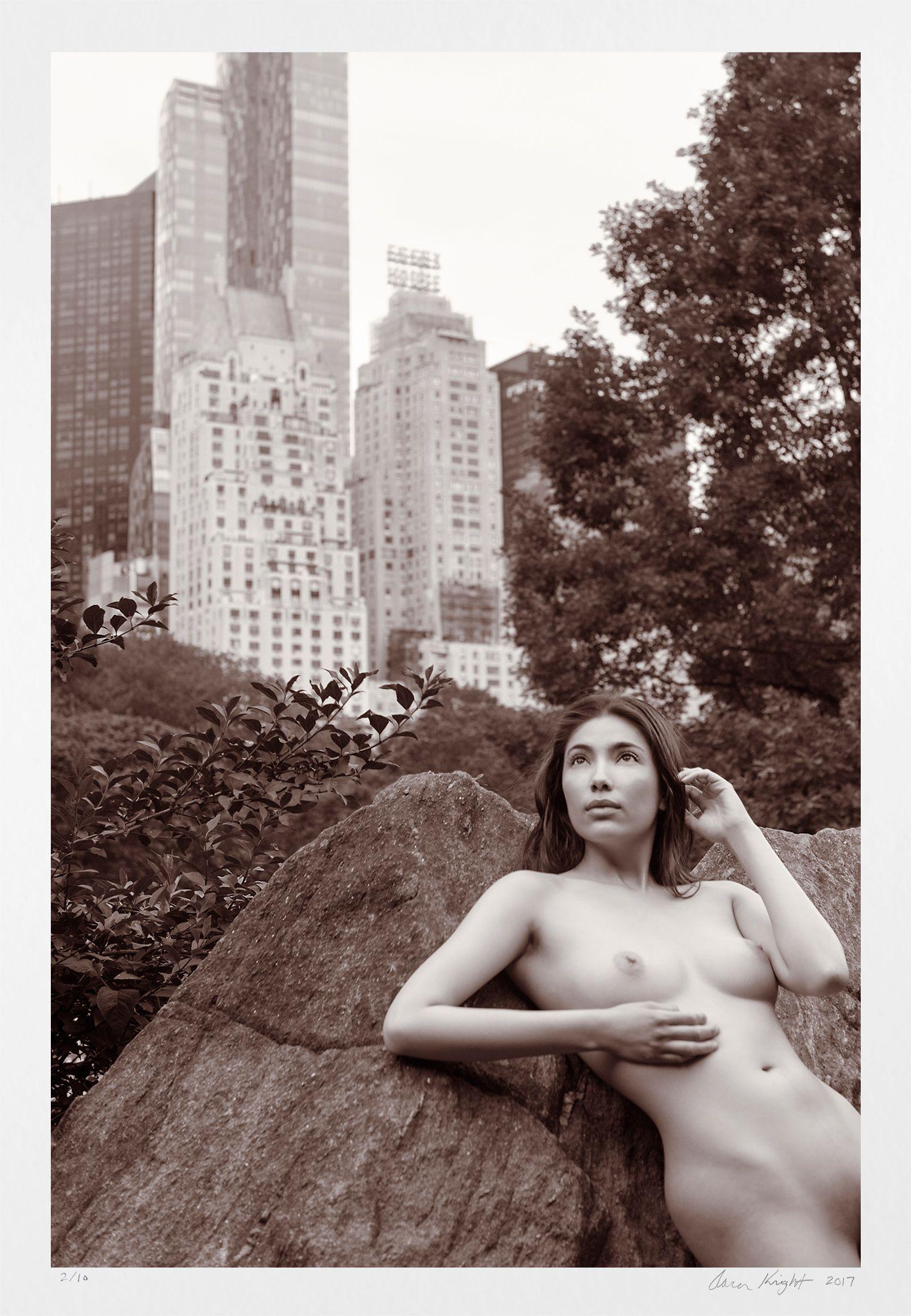 From a limited edition of 10 archival photographs.   Signed and numbered by artist Aaron Knight.   Photographed in New York Cityâ€™s Central Park on a Saturday morning. In the background, barely legible, is the sign atop Essex House, the 1931 luxury
