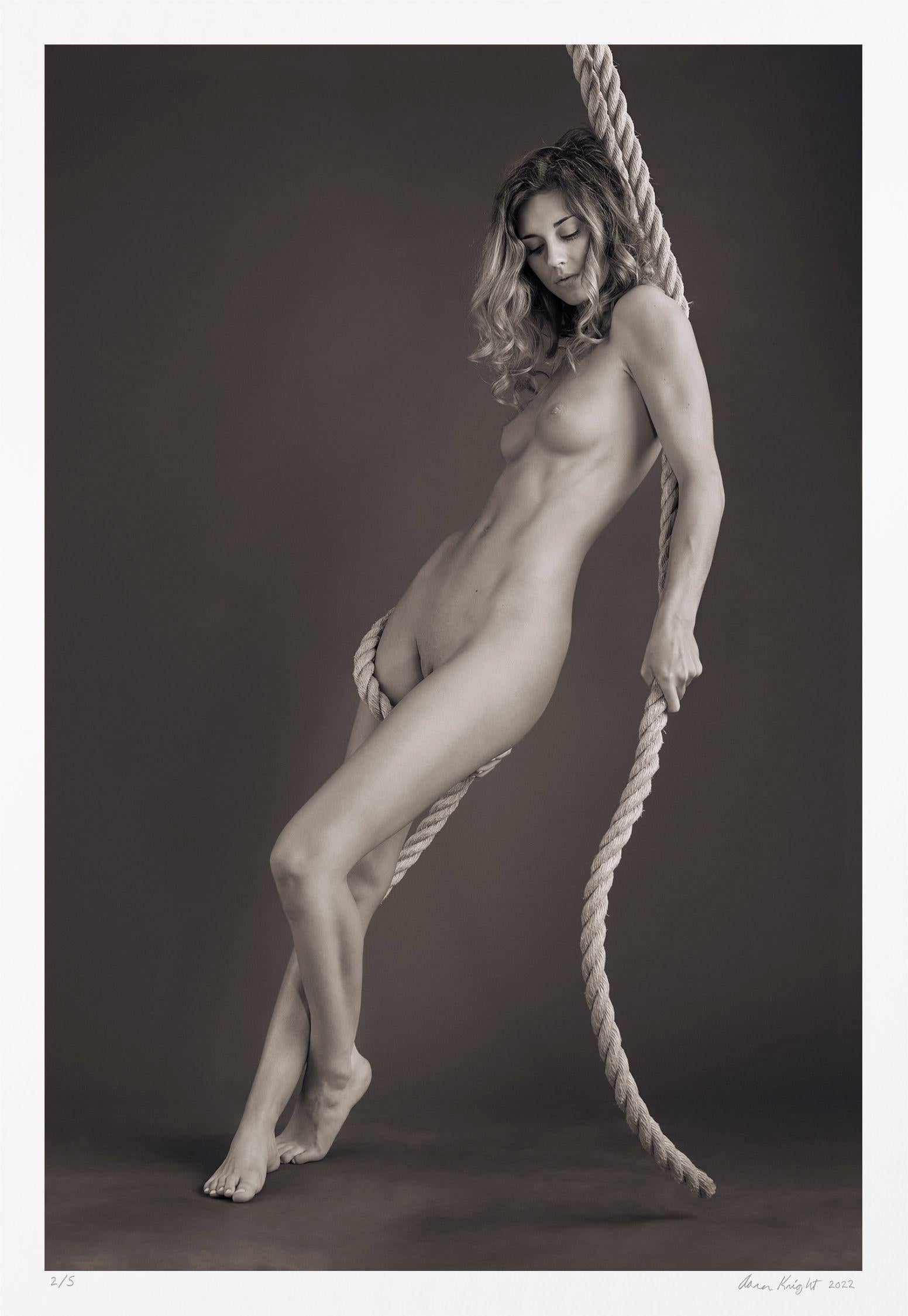 Aaron Knight Black and White Photograph - Rope Curve, Photograph, Archival Ink Jet