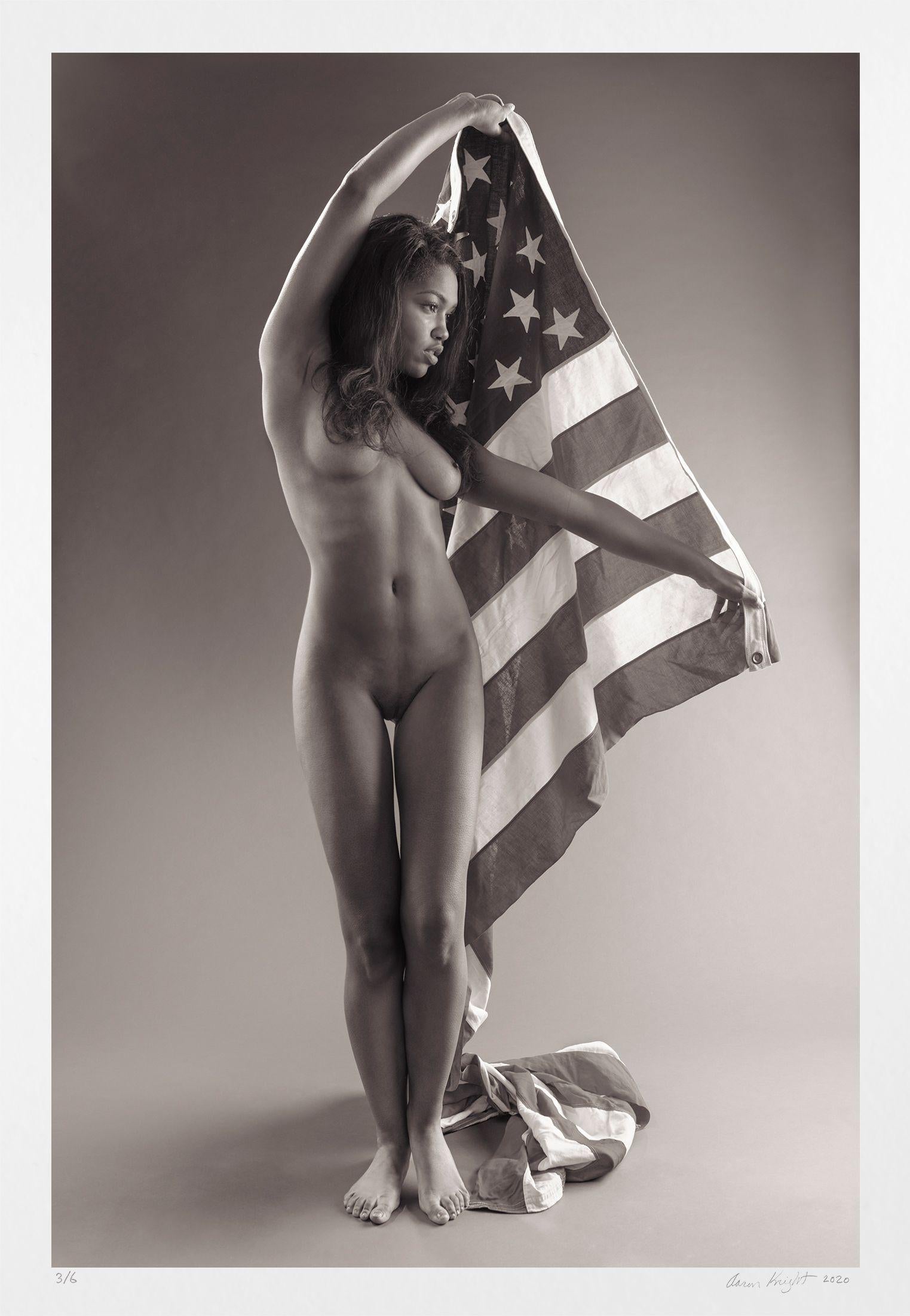 Aaron Knight Black and White Photograph - Stars, Stripes, Black and White, Photograph, Archival Ink Jet