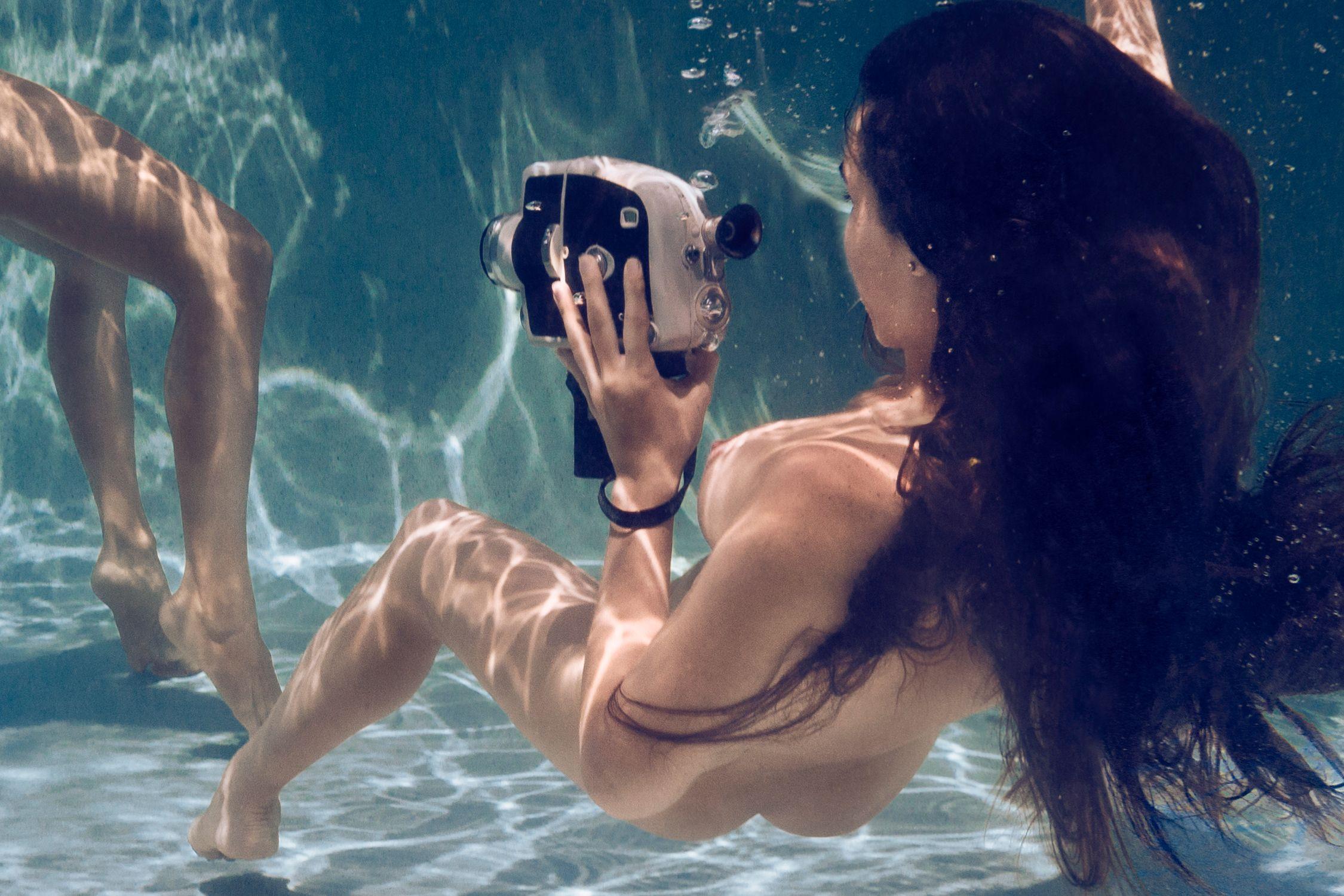 Underwater Sequel 3/6, Photograph, Archival Ink Jet - Blue Color Photograph by Aaron Knight