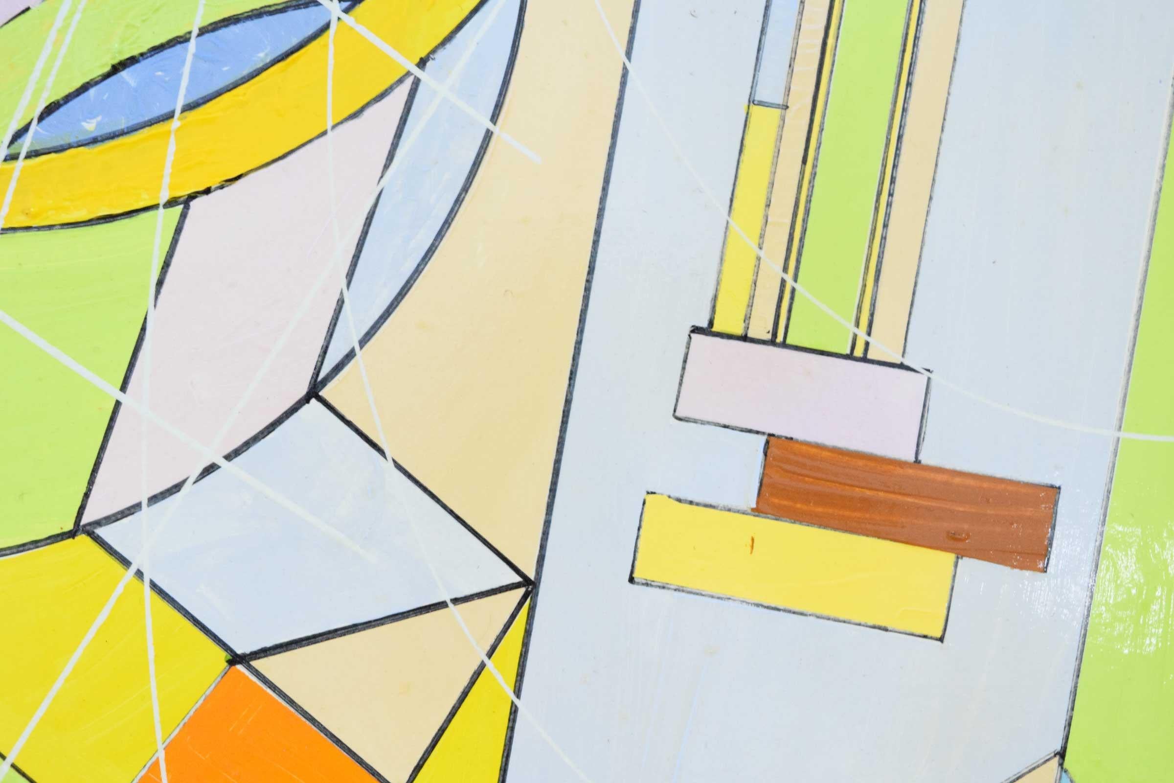 Contemporary Aaron Marcus, Abstract Geometric Oil on Canvas, Dated 2010 For Sale