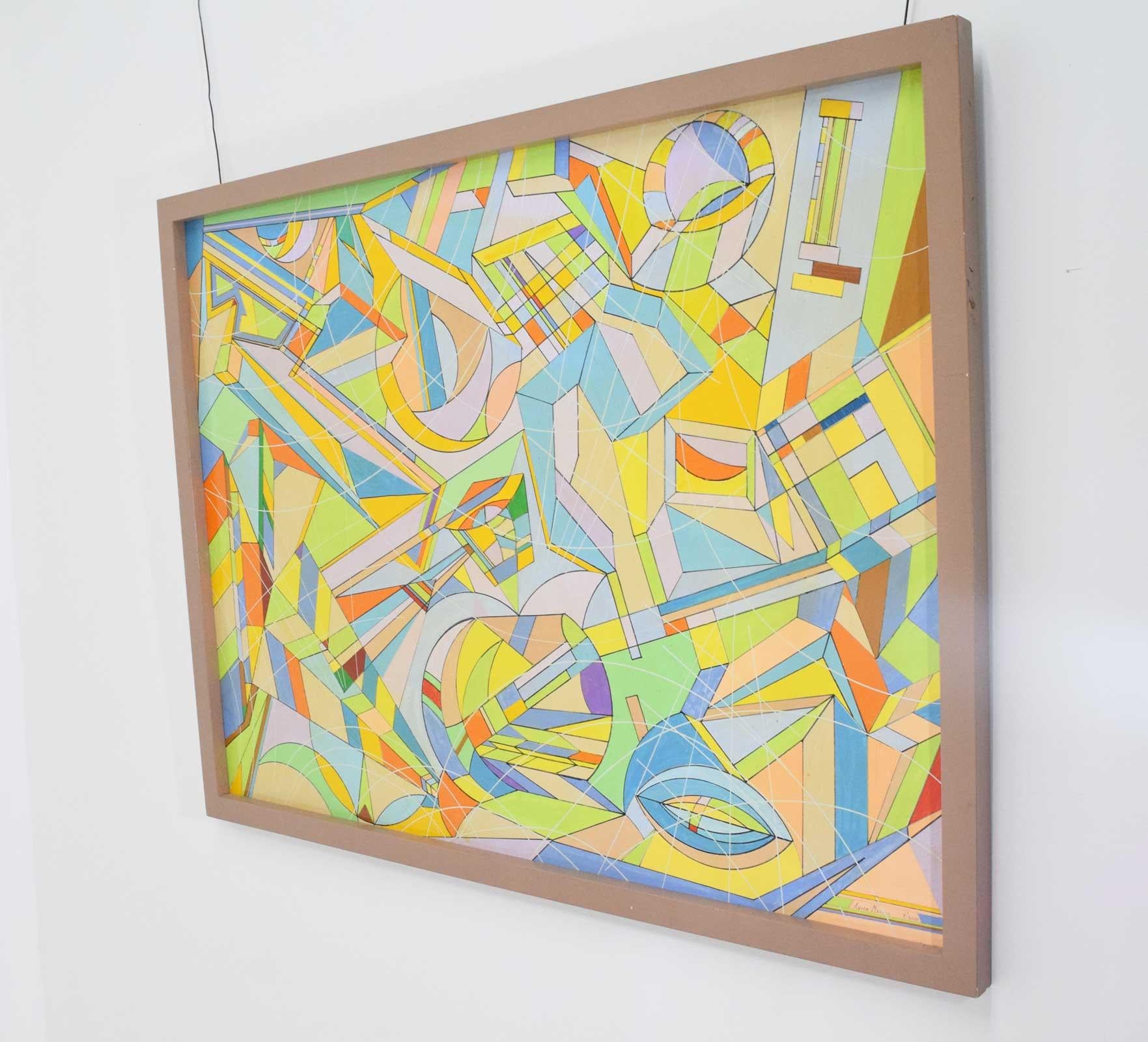 Aaron Marcus, Abstract Geometric Oil on Canvas, Dated 2010 For Sale 1