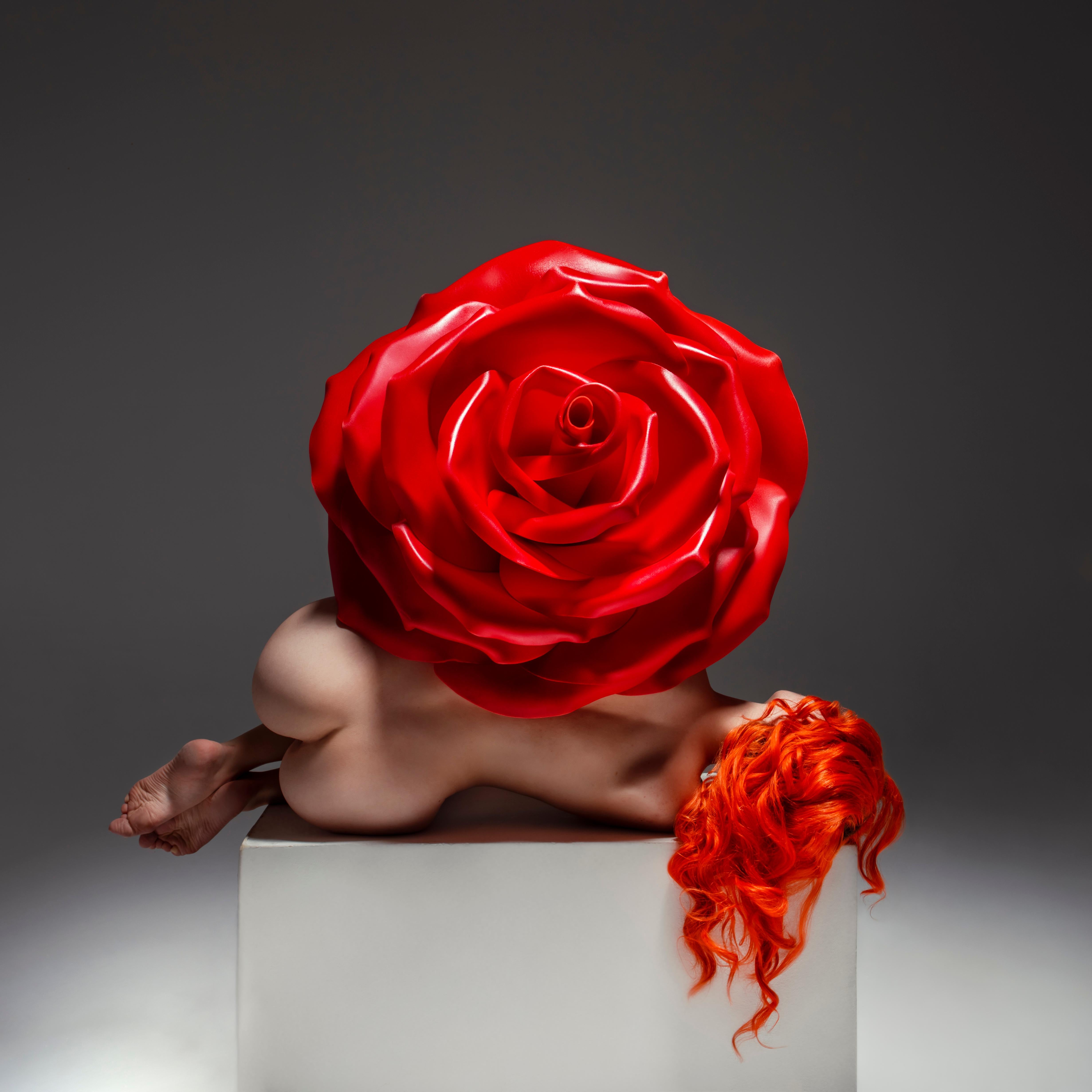 Color Photograph Aaron McPolin - Photographie nue "Unfolding Heart" 30" x 30" pouces Edition 1/7 d'Aaron Mcpolin