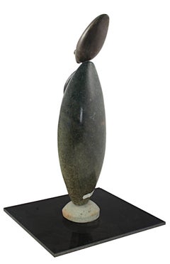 Abstract Figure Contemporary Stone Sculpture Small Modern African Signed Earthy