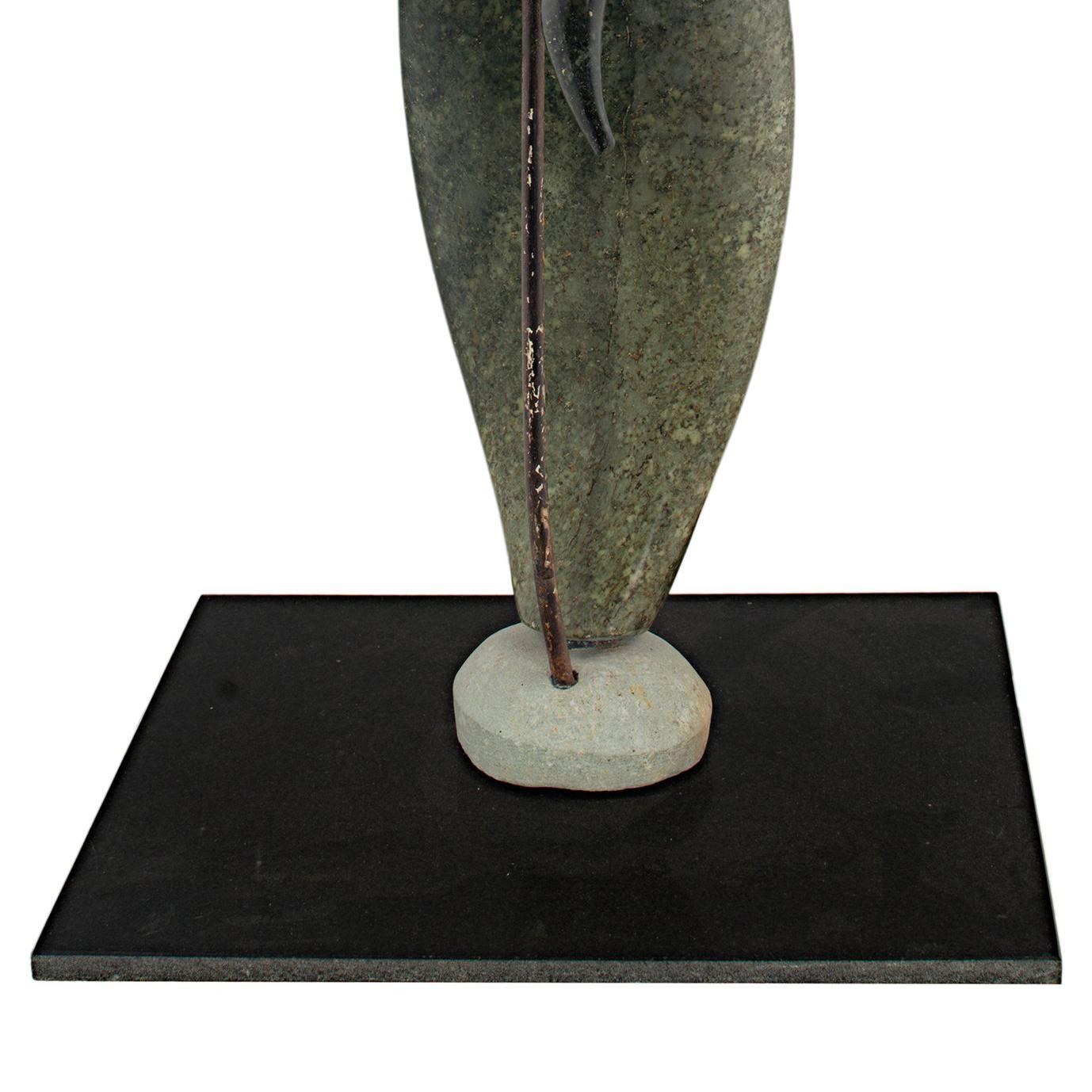 Abstract Figure Contemporary Stone Sculpture Small Modern African Signed Earthy For Sale 1