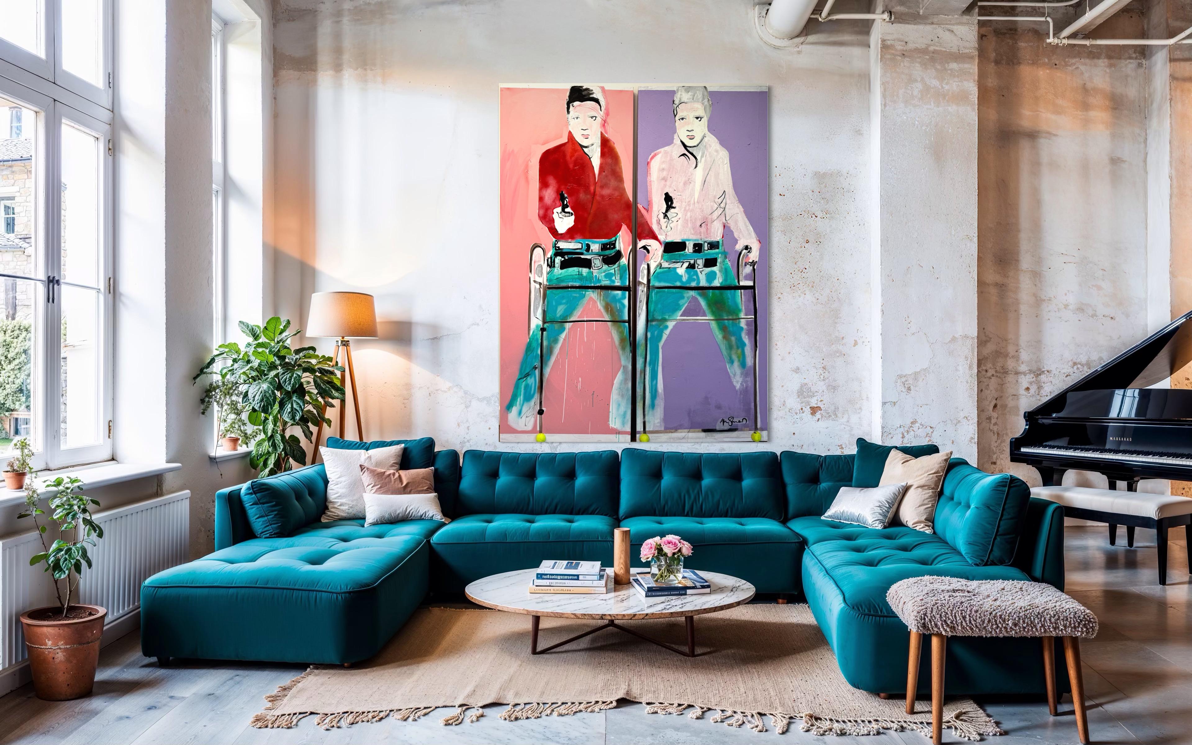 Double Walker Elvis - Painting by Aaron Sheppard
