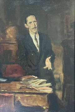 "Figure Study" Aaron Shikler, American Portrait, Mid-Century, Elegant Gentleman