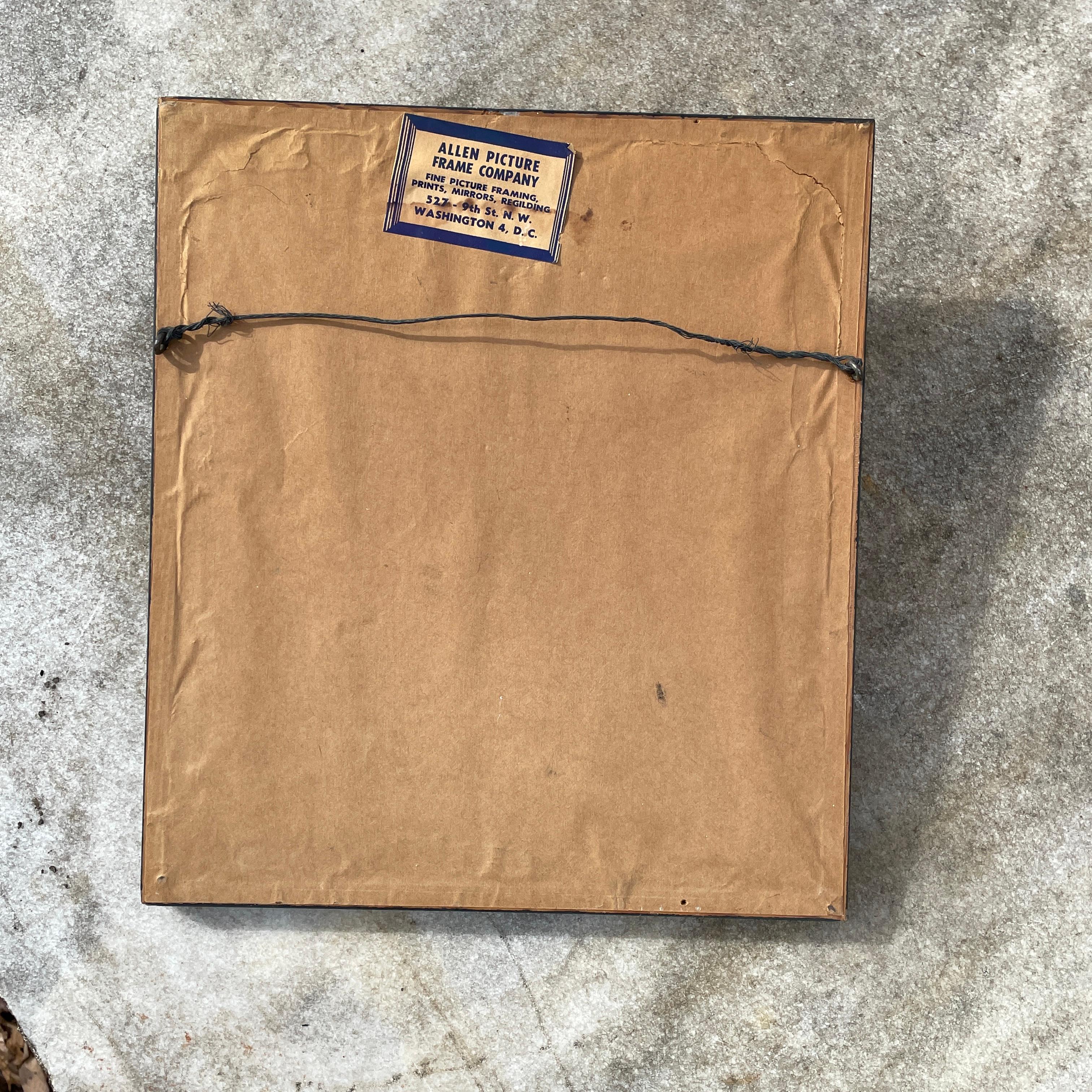 Aaron Sopher Scribble Zeichnung Mann 1940er New Yorker Wash Aquarell Tinte Stift Kunst (Handgefertigt) im Angebot