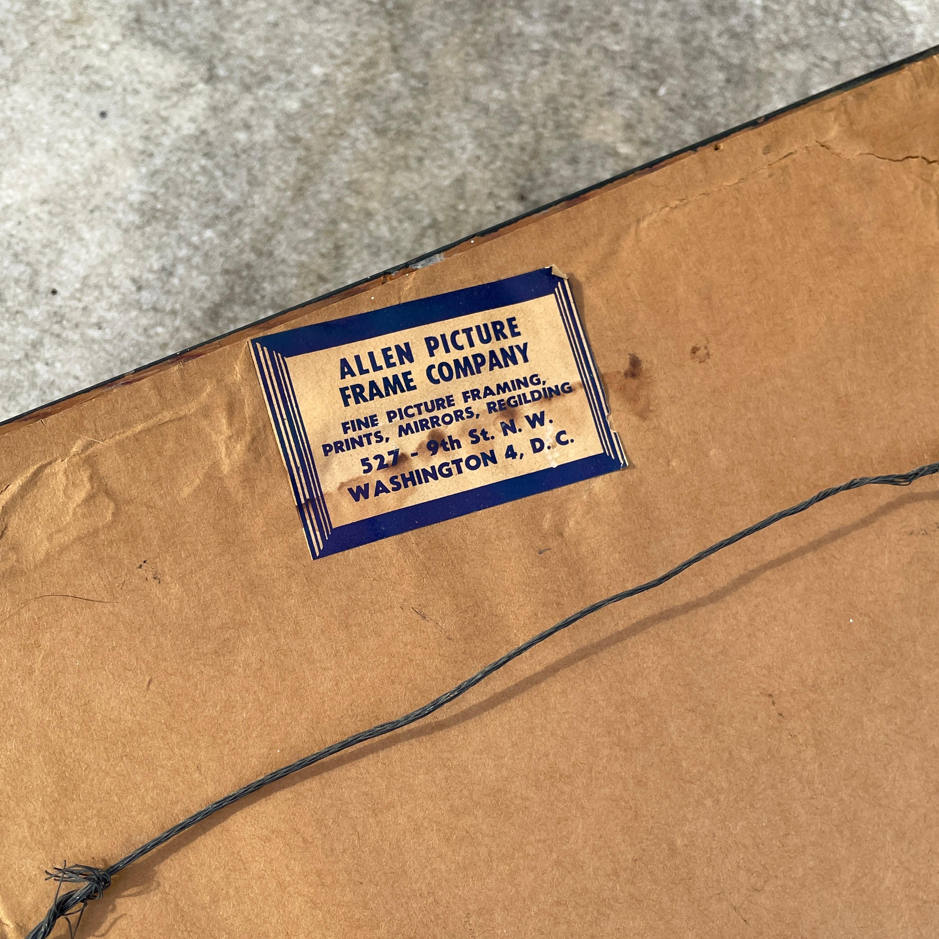 Aaron Sopher Scribble Zeichnung Mann 1940er New Yorker Wash Aquarell Tinte Stift Kunst im Zustand „Relativ gut“ im Angebot in Hyattsville, MD