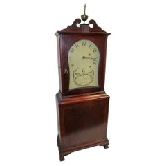 Antique Aaron Willard Boston Federal Shelf Clock Arched & Inlaid Pediment/ Mahogany Case
