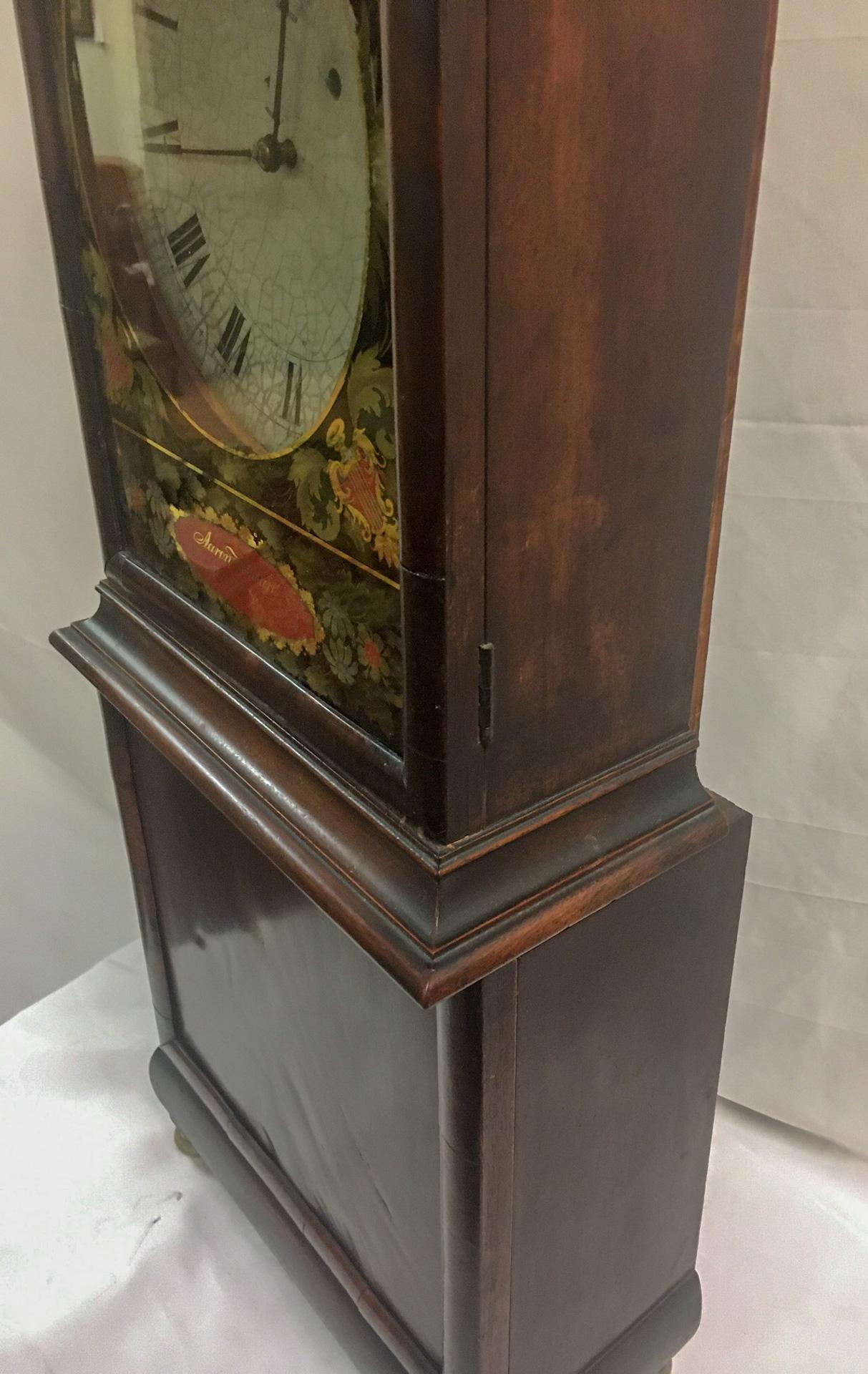 Américain Aaron Willard Boston Mahogany Shelf Clock w/ Eglomisé Painting & Eagle Finial en vente