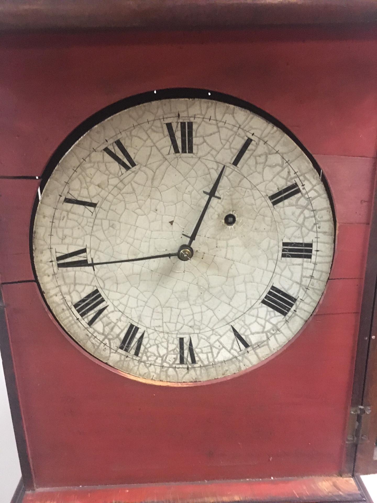 Aaron Willard Boston Mahogany Shelf Clock w/ Eglomisé Painting & Eagle Finial In Good Condition For Sale In Savannah, GA
