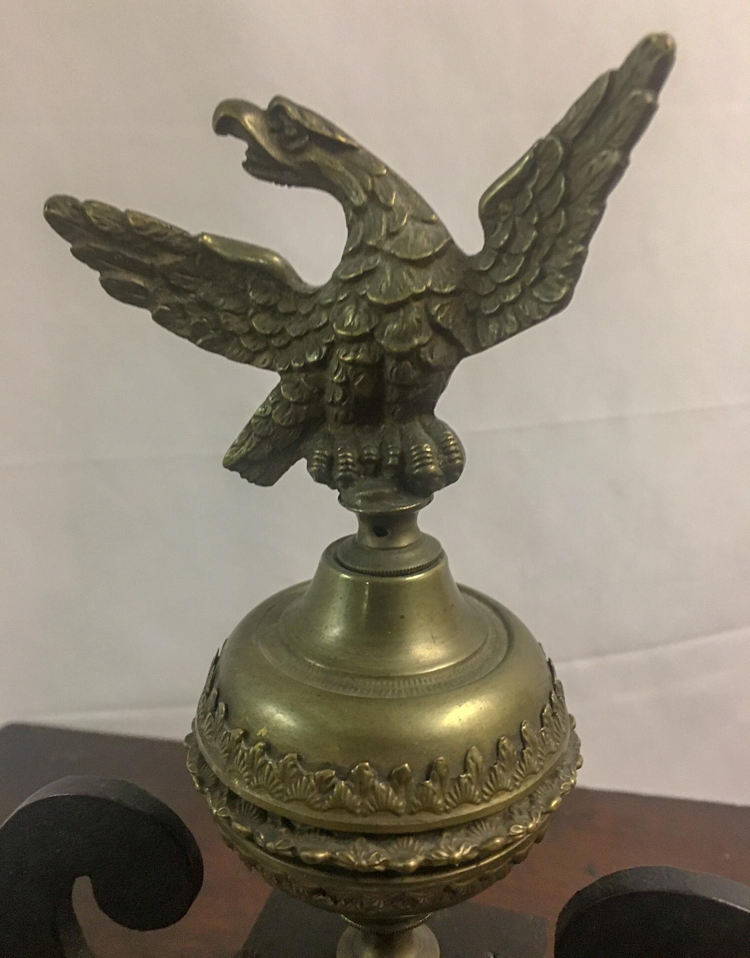 Brass Aaron Willard Boston Mahogany Shelf Clock w/ Eglomisé Painting & Eagle Finial For Sale