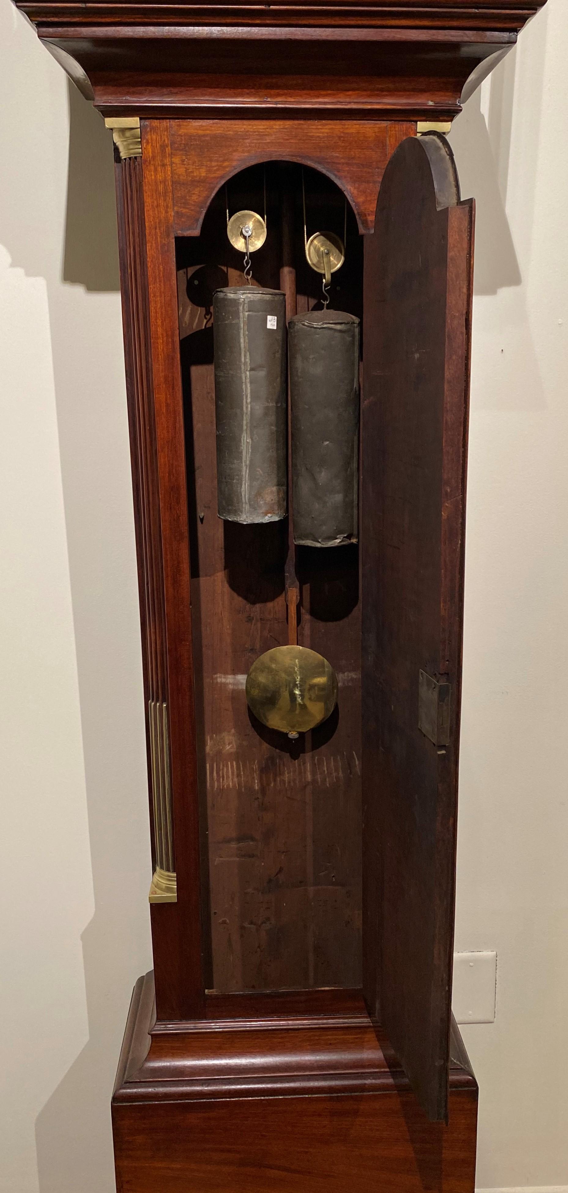Aaron Willard Mahogany Tall Case Clock with Moon Phase Dial 1793 8