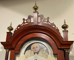 Aaron Willard Mahogany Tall Case Clock with Moon Phase Dial 1793