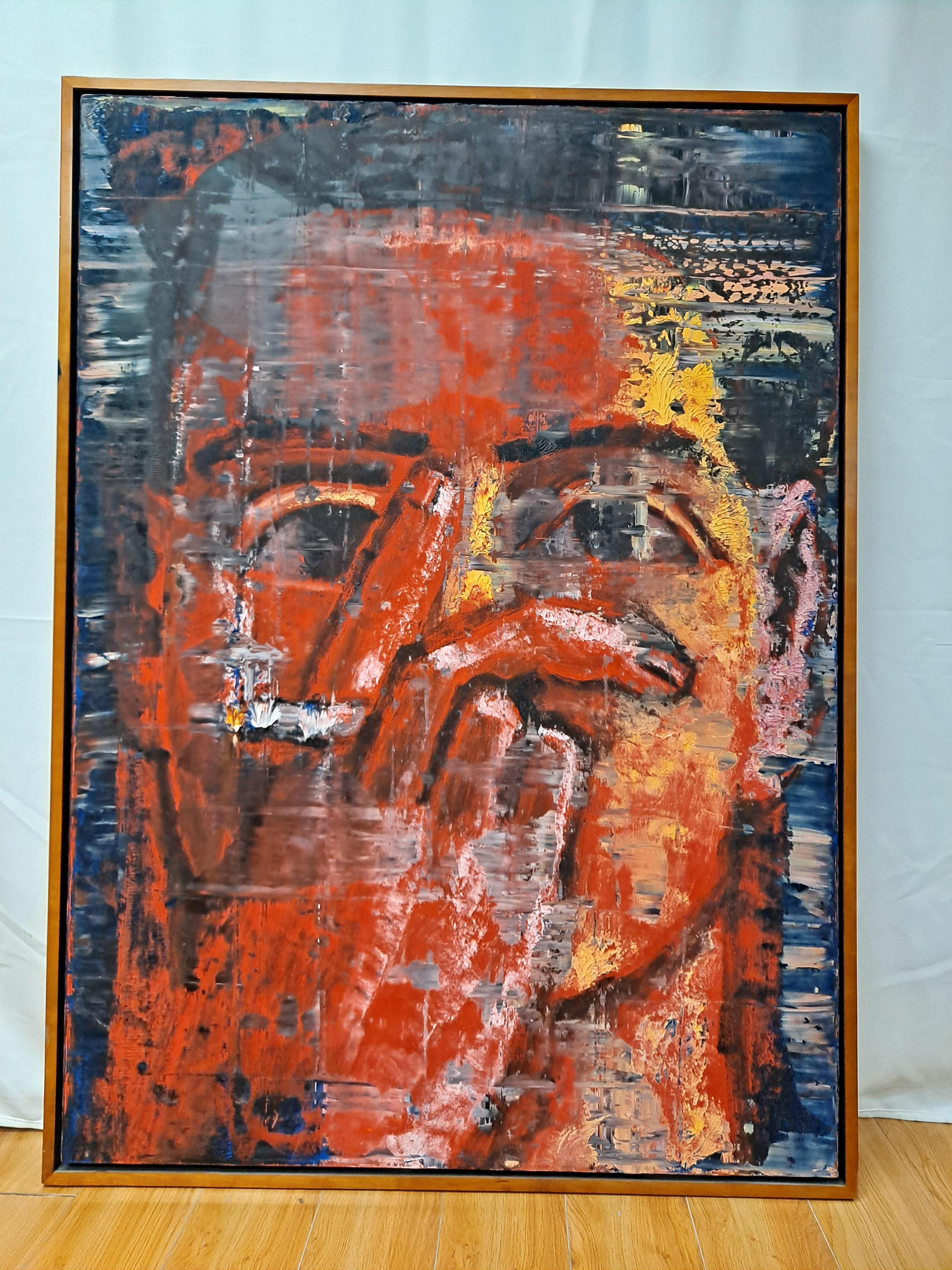 Aaron Fink (American 1955-Active) "Red Smoker" Oil Paint on Canvas

1986