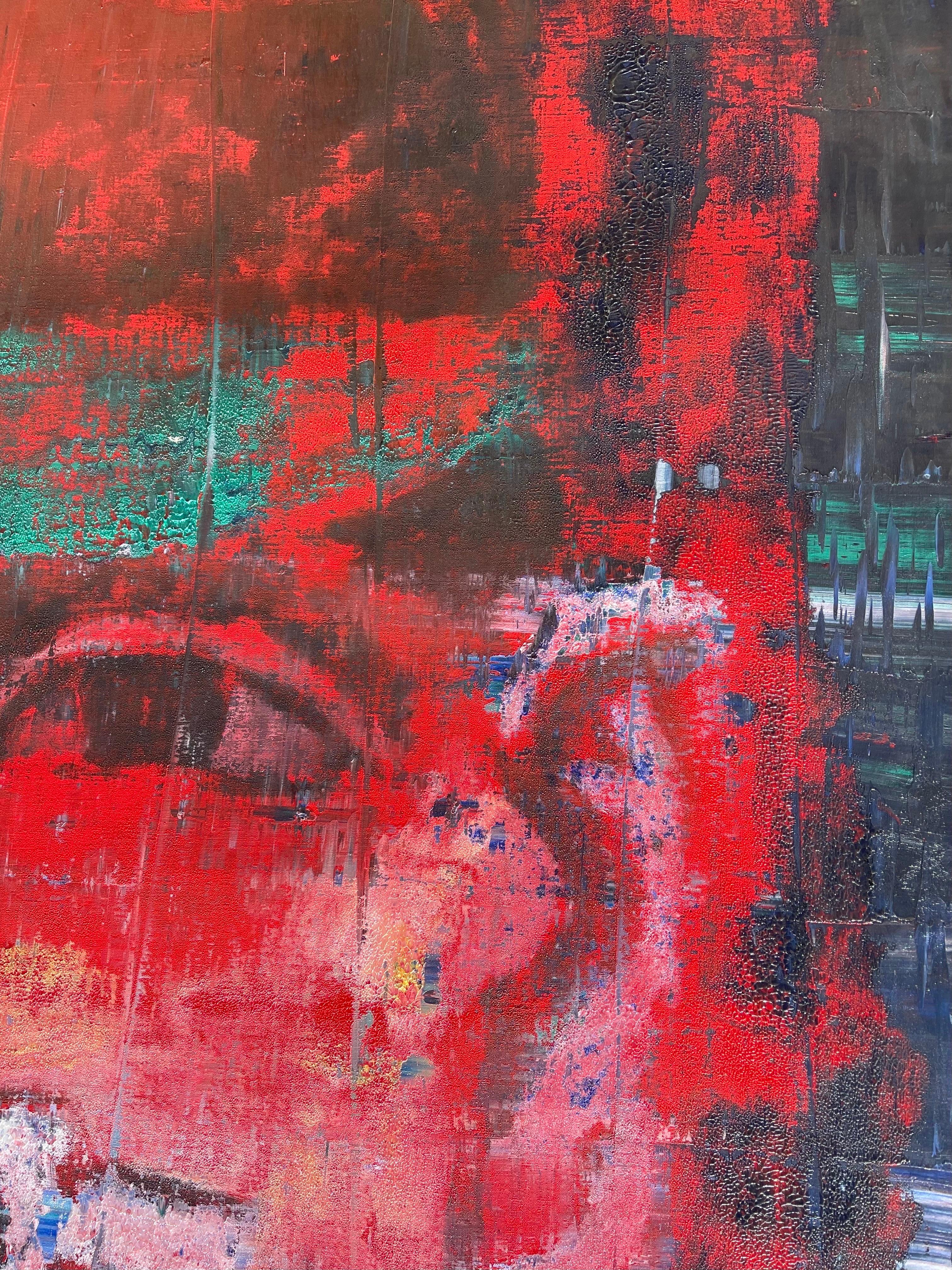 Grande dipinto a olio modernista Giocatore di carte da poker Aaron Fink Pop Art Americana in vendita 8