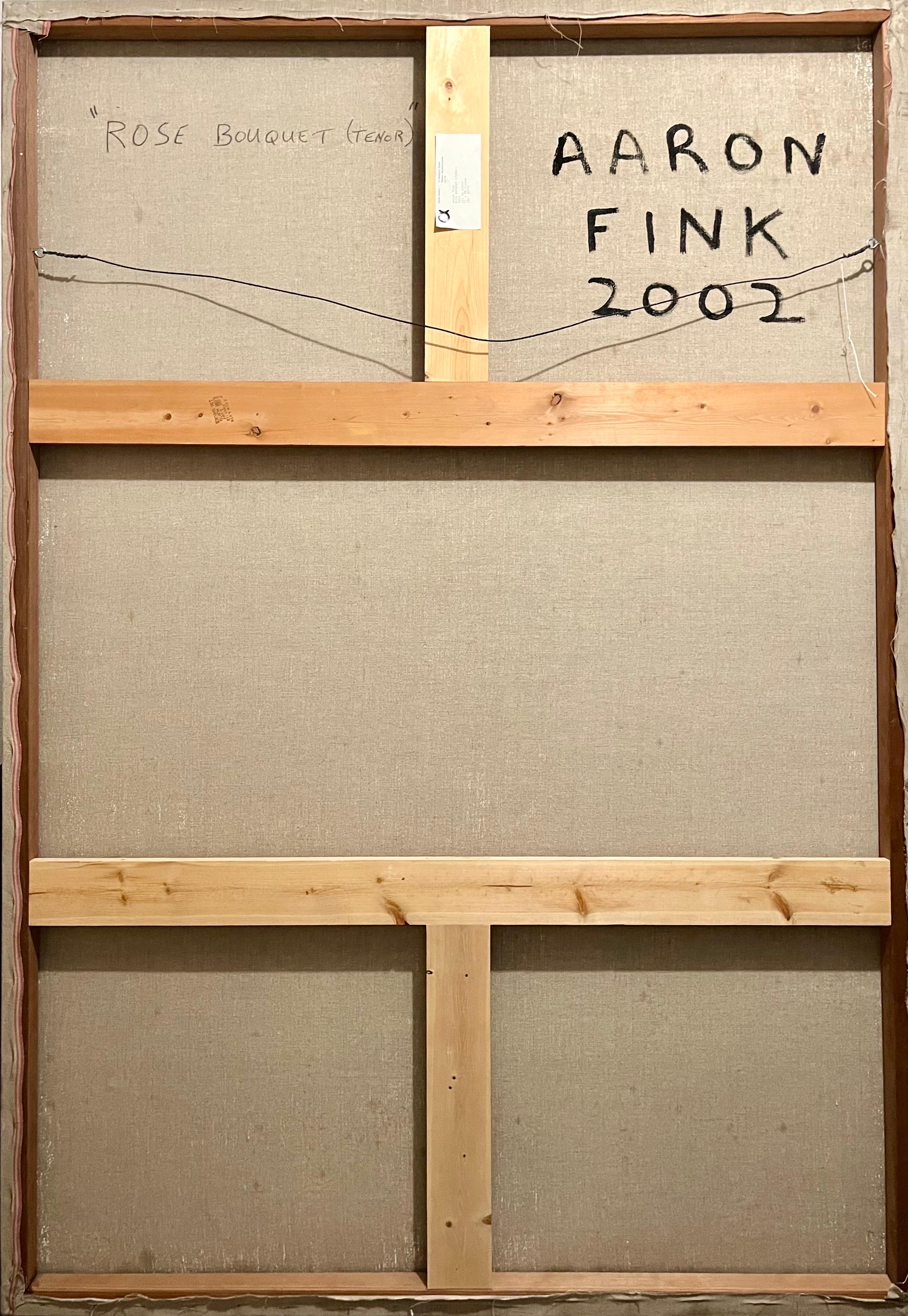 Grande bouquet di rose modernista olio su tela Aaron Fink in vendita 11