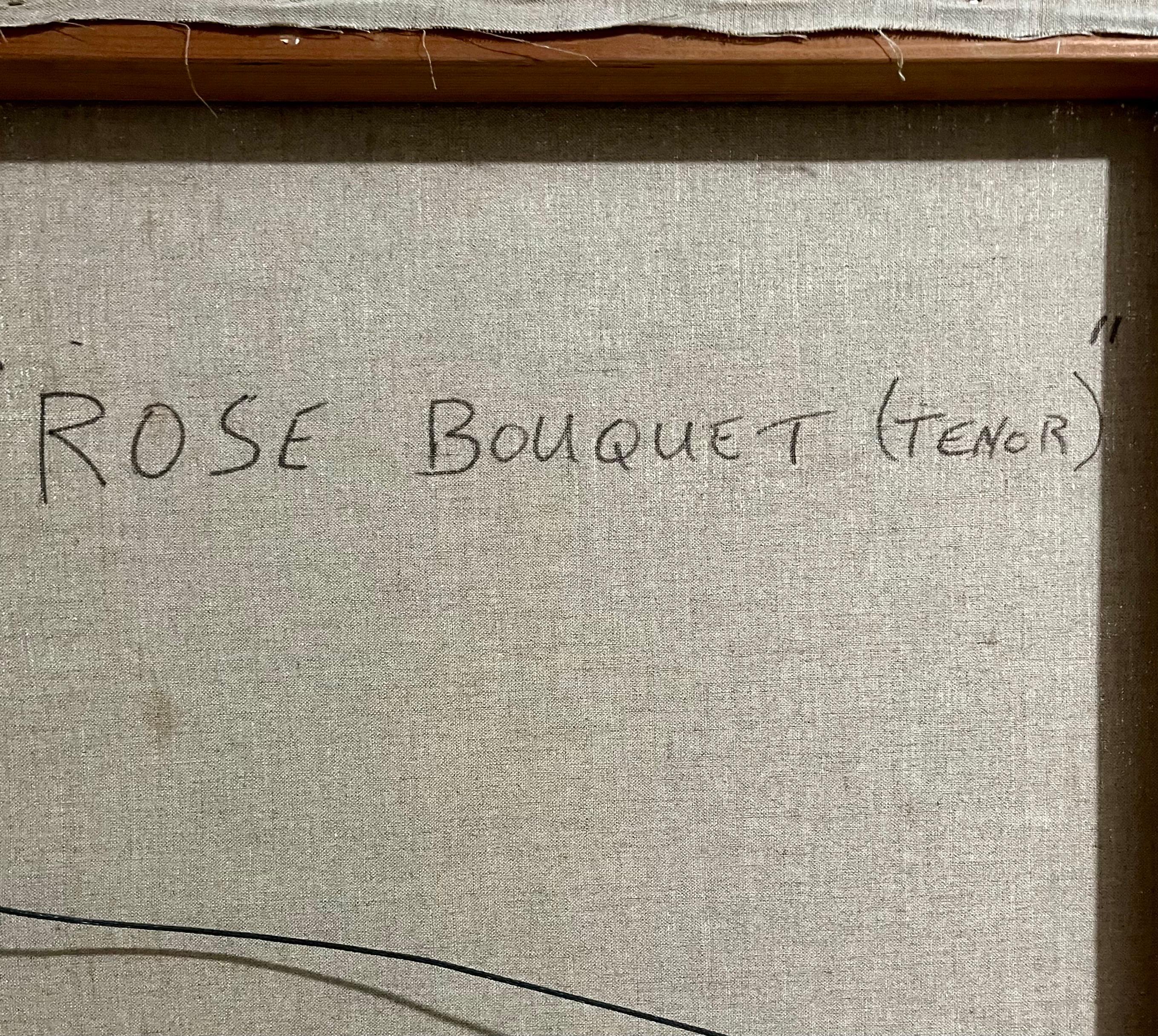 Grande bouquet di rose modernista olio su tela Aaron Fink in vendita 13