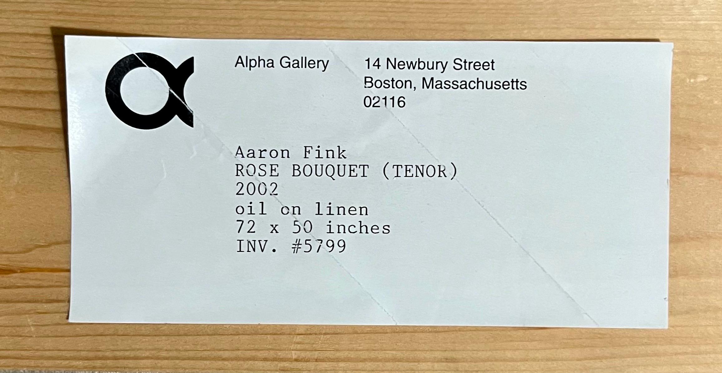 Grande bouquet di rose modernista olio su tela Aaron Fink in vendita 14