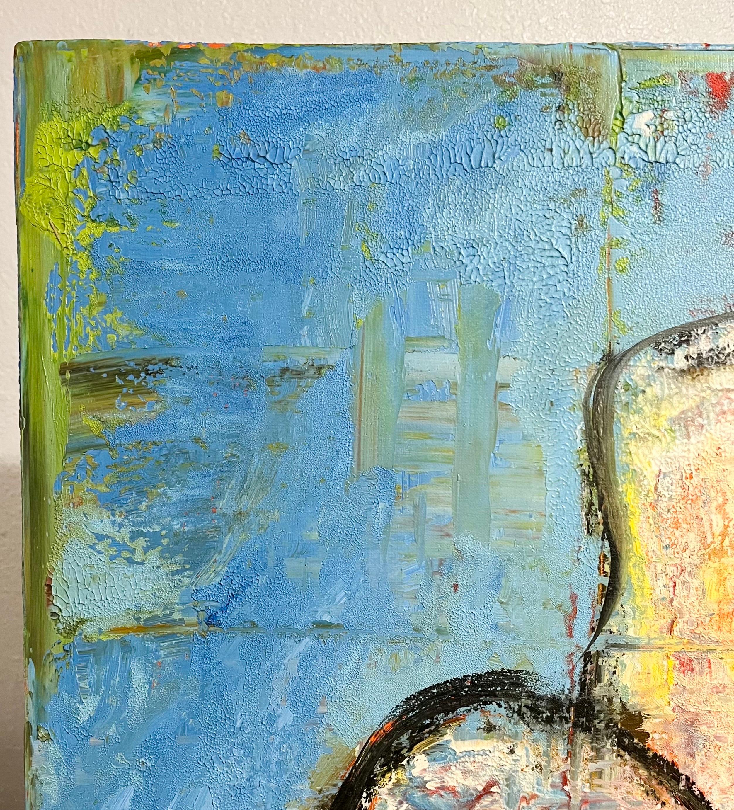 Grande bouquet di rose modernista olio su tela Aaron Fink in vendita 2