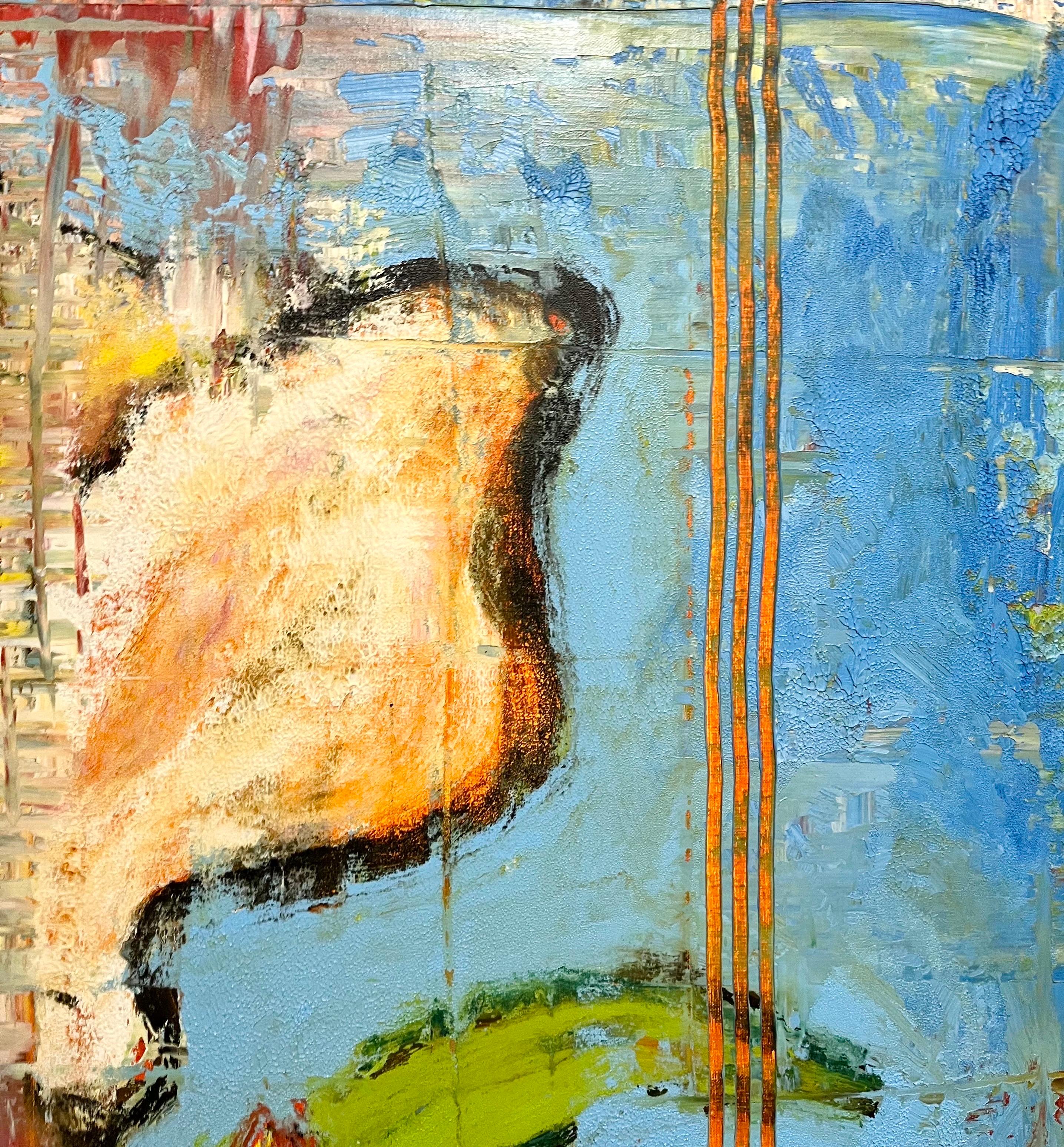 Grande bouquet di rose modernista olio su tela Aaron Fink in vendita 4