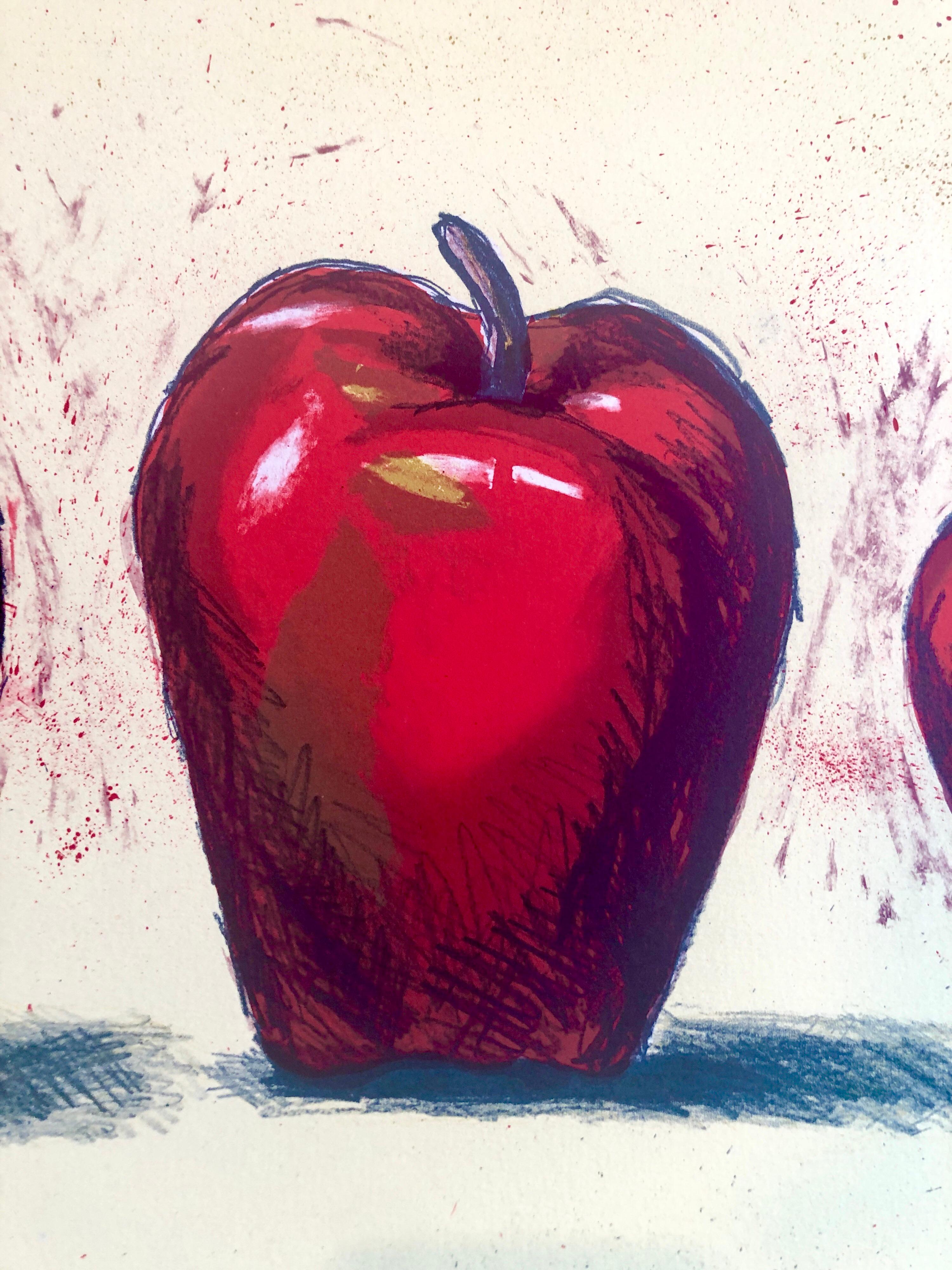 Litografia originale del Modernismo di Boston Aaron Fink Mele Stampa Pop Art Americana 2